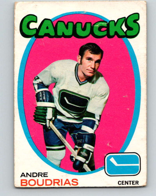 1971-72 O-Pee-Chee #12 Andre Boudrias  Vancouver Canucks  8707