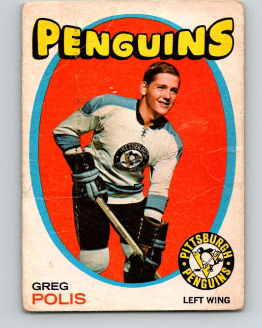 1971-72 O-Pee-Chee #41 Greg Polis  RC Rookie Pittsburgh Penguins  8736