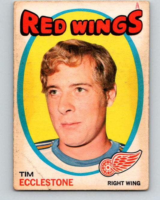 1971-72 O-Pee-Chee #52 Tim Ecclestone  Detroit Red Wings  8747