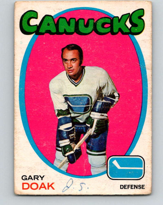 1971-72 O-Pee-Chee #87 Gary Doak  Vancouver Canucks  8782