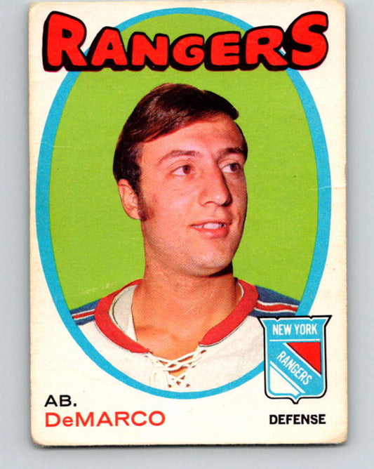 1971-72 O-Pee-Chee #90 Ab DeMarco  RC Rookie New York Rangers  8785 Image 1