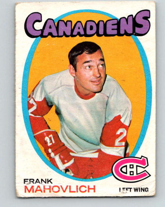 1971-72 O-Pee-Chee #105 Frank Mahovlich  Montreal Canadiens  8800