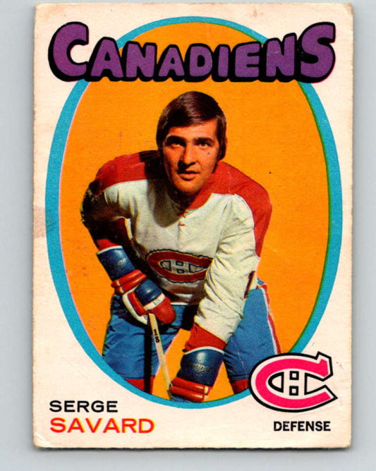 1971-72 O-Pee-Chee #143 Serge Savard  Montreal Canadiens  8838