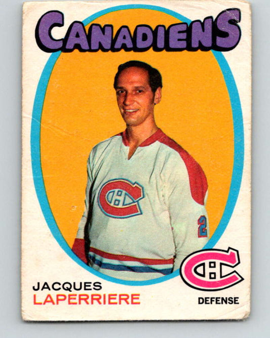 1971-72 O-Pee-Chee #144 Jacques Laperriere  Montreal Canadiens  8839 Image 1