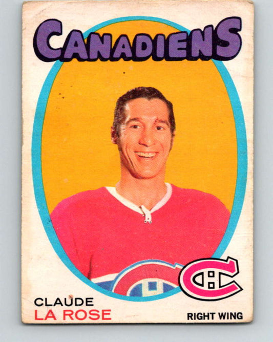 1971-72 O-Pee-Chee #146 Claude Larose UER  Montreal Canadiens  8841
