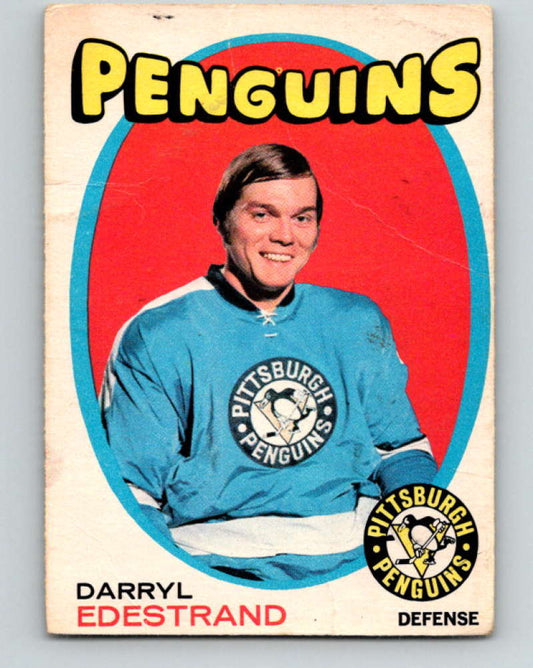 1971-72 O-Pee-Chee #187 Darryl Edestrand  RC Rookie Pittsburgh Penguins  8882 Image 1