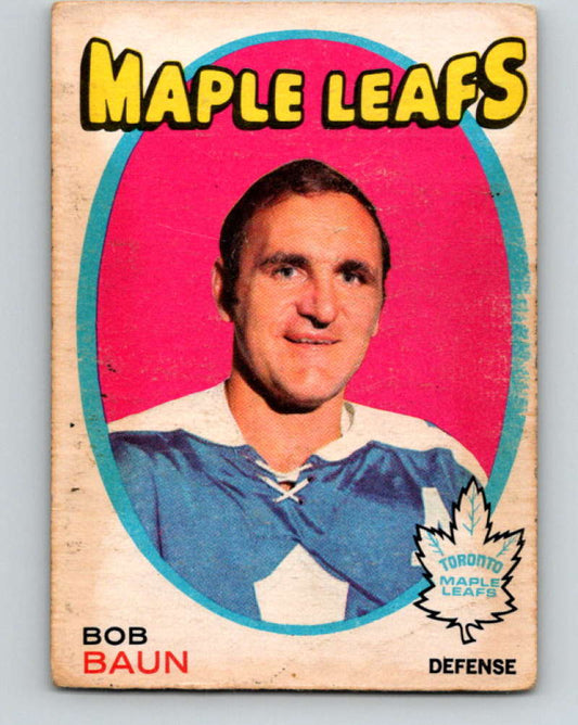 1971-72 O-Pee-Chee #196 Bob Baun  Toronto Maple Leafs  8891 Image 1