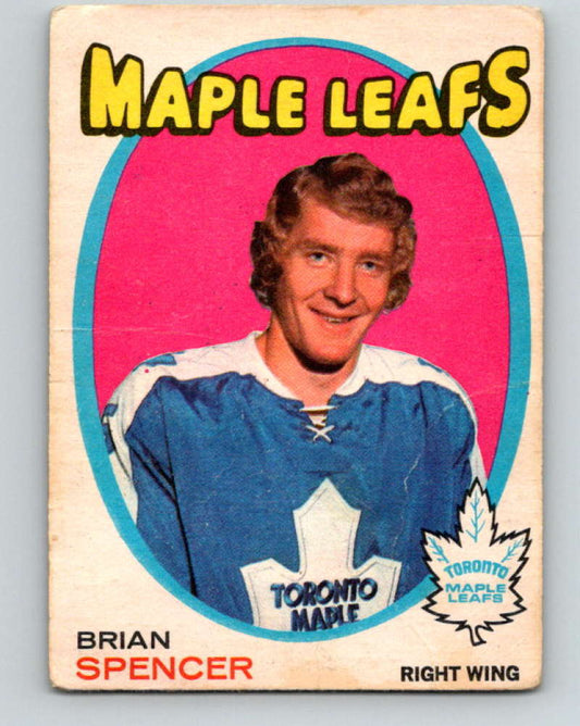 1971-72 O-Pee-Chee #198 Brian Spencer  RC Rookie Toronto Maple Leafs  8893 Image 1