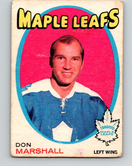 1971-72 O-Pee-Chee #199 Don Marshall  Toronto Maple Leafs  8894 Image 1