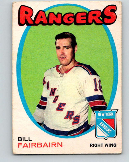 1971-72 O-Pee-Chee #215 Bill Fairbairn  RC Rookie New York Rangers  8910