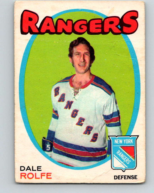 1971-72 O-Pee-Chee #219 Dale Rolfe  New York Rangers  8914 Image 1
