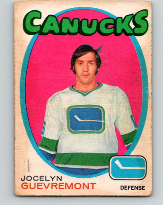 1971-72 O-Pee-Chee #232 Jocelyn Guevremont  RC Rookie Canucks  8927 Image 1