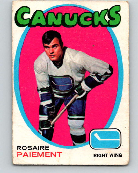 1971-72 O-Pee-Chee #233 Rosaire Paiement  Vancouver Canucks  8928 Image 1
