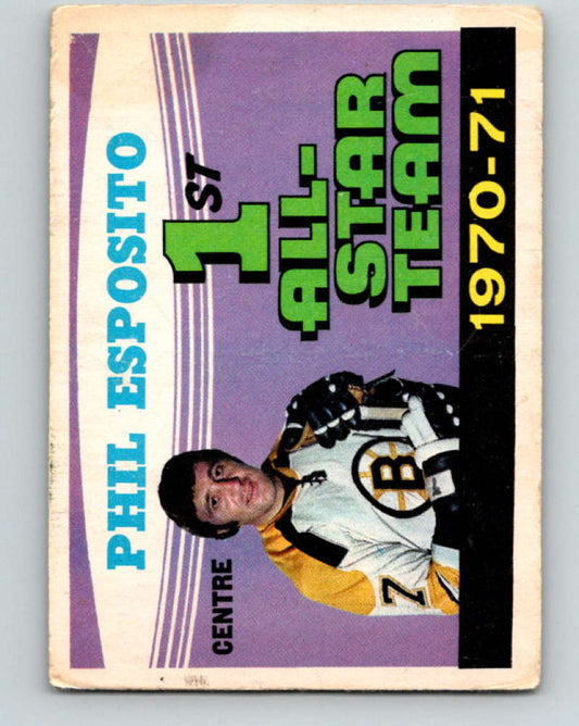 1971-72 O-Pee-Chee #253 Phil Esposito UER AS  Boston Bruins  8948 Image 1