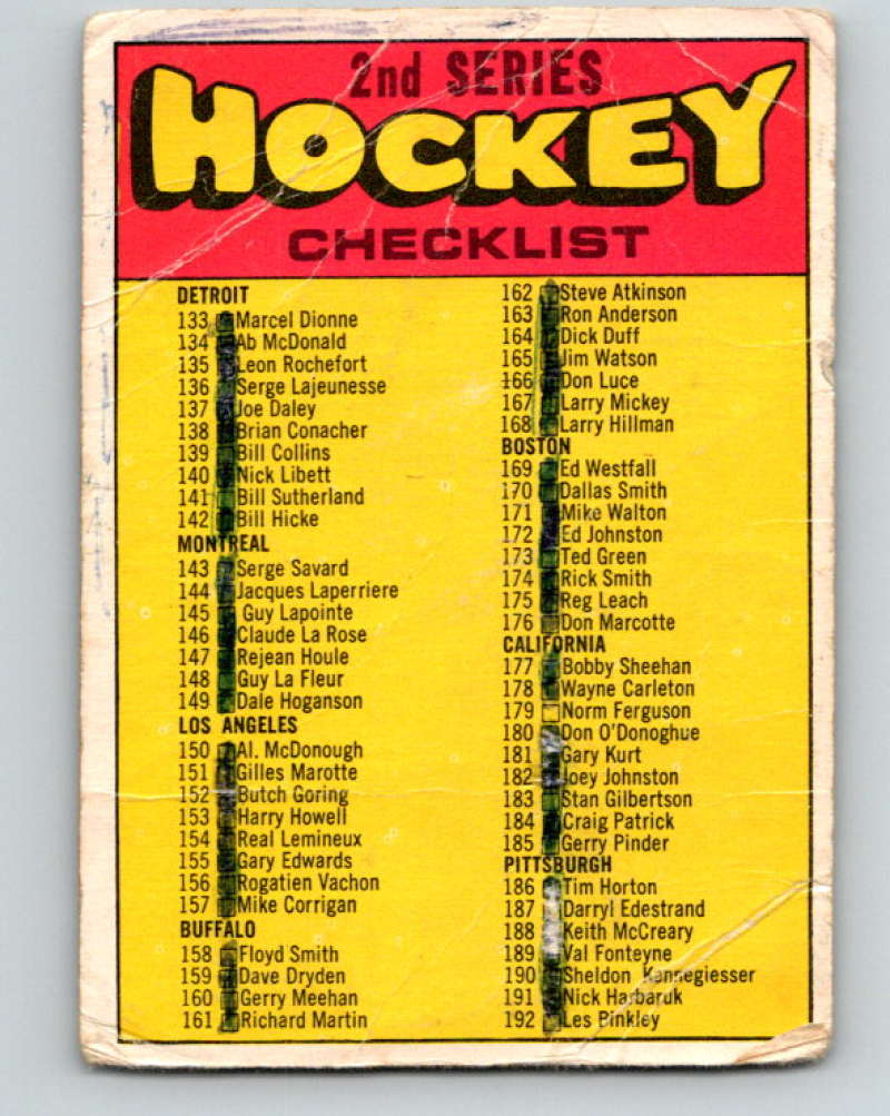 1971-72 O-Pee-Chee #264 Checklist   8959 Image 1