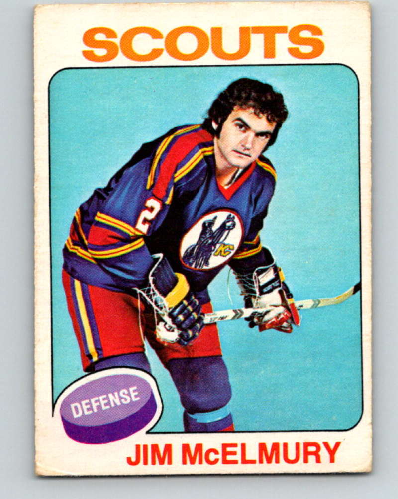 1975-76 O-Pee-Chee #14 Jim McElmury  RC Rookie Kansas City Scouts  9237