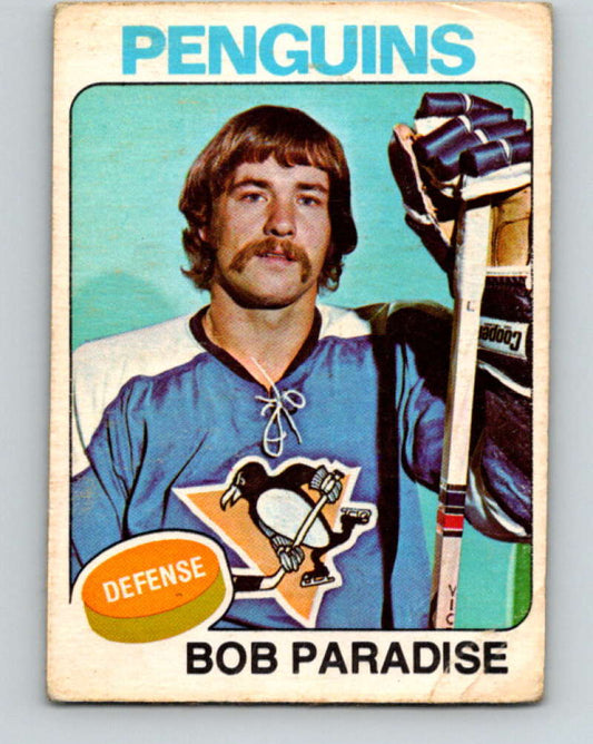 1975-76 O-Pee-Chee #21 Bob Paradise  Pittsburgh Penguins  9244