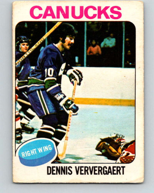 1975-76 O-Pee-Chee #42 Dennis Ververgaert  Vancouver Canucks  9265
