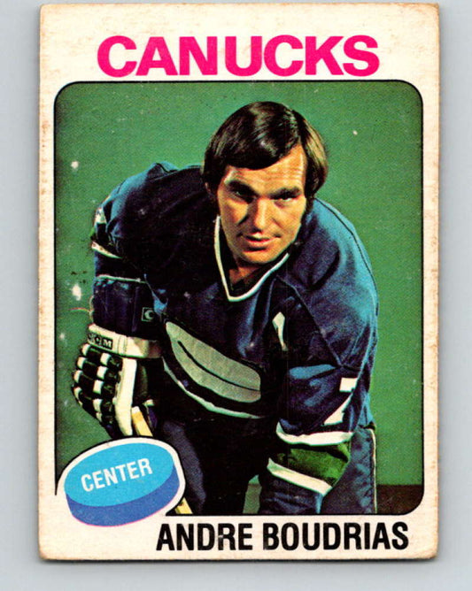 1975-76 O-Pee-Chee #60 Andre Boudrias  Vancouver Canucks  9283 Image 1