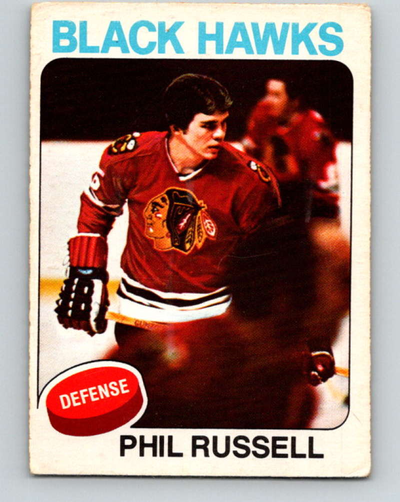 1975-76 O-Pee-Chee #102 Phil Russell  Chicago Blackhawks  9325