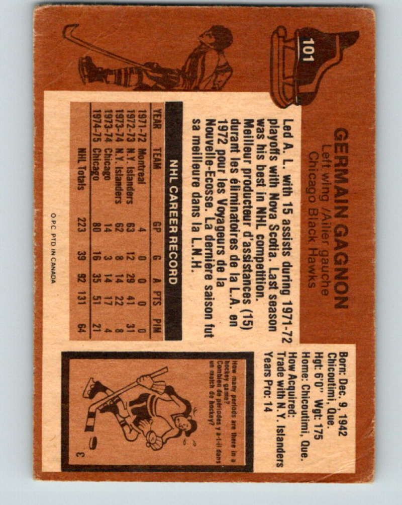 1975-76 O-Pee-Chee #102 Phil Russell  Chicago Blackhawks  9325