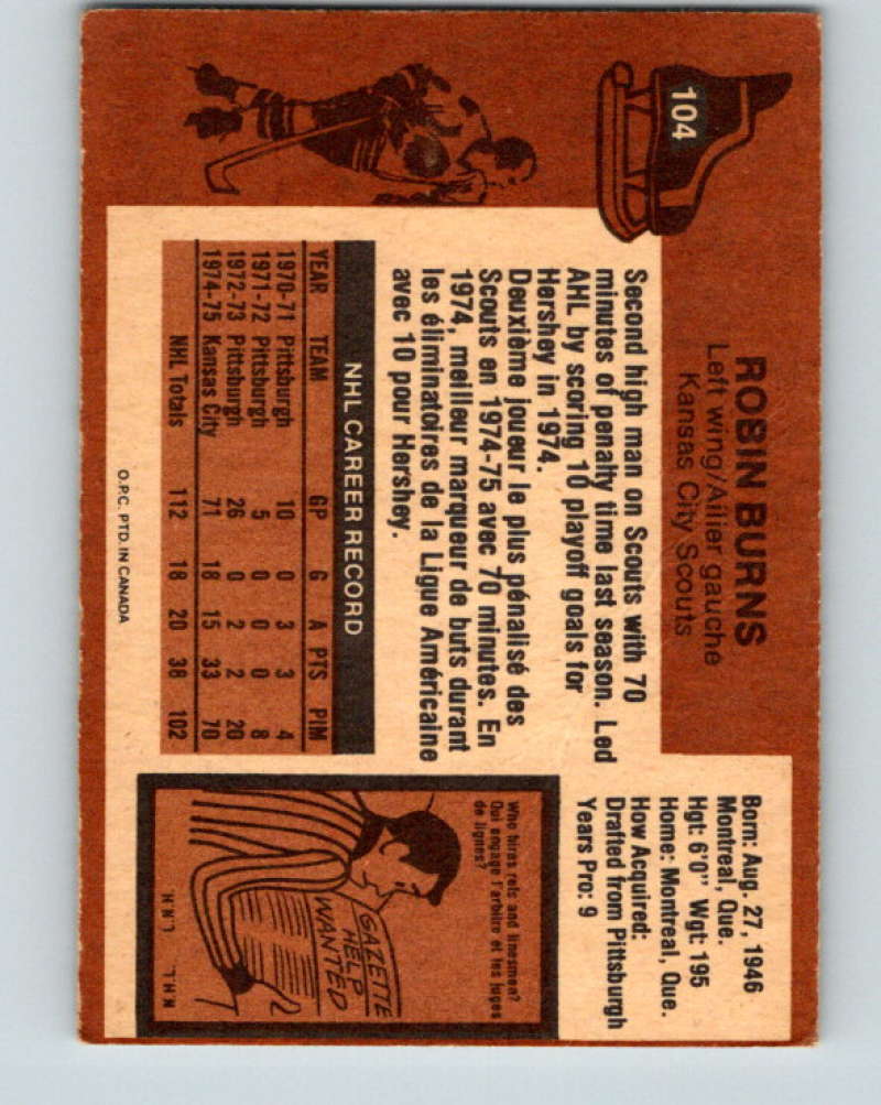1975-76 O-Pee-Chee #105 Gary Edwards  Los Angeles Kings  9328
