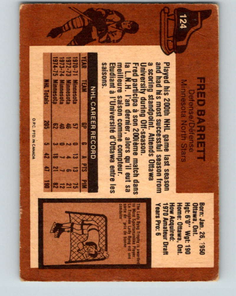 1975-76 O-Pee-Chee #125 Gerry Desjardins  Buffalo Sabres  9348