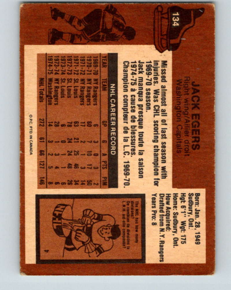 1975-76 O-Pee-Chee #135 Eric Vail  Atlanta Flames  9358