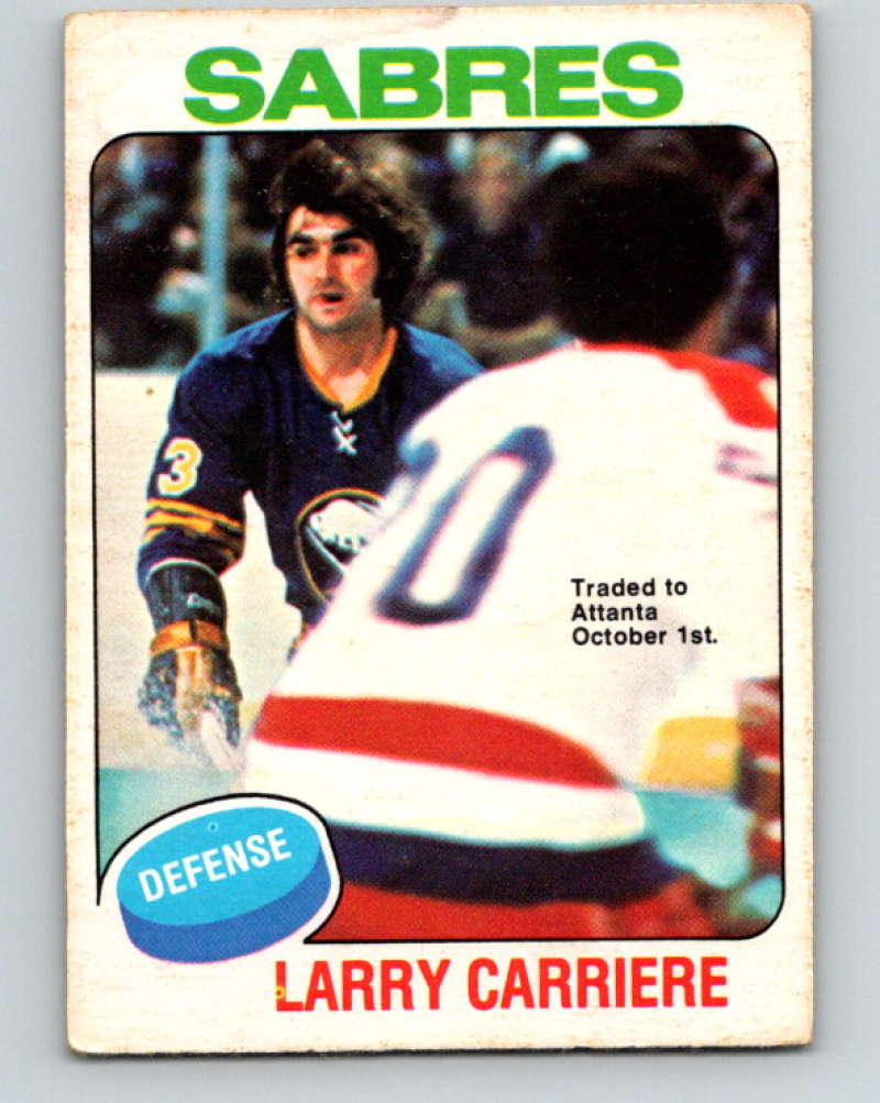 1975-76 O-Pee-Chee #154 Larry Carriere  Buffalo Sabres  9377