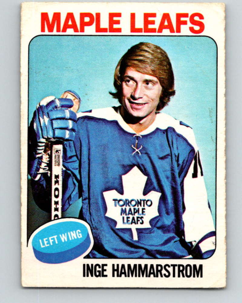 1975-76 O-Pee-Chee #168 Inge Hammarstrom  Toronto Maple Leafs  9391
