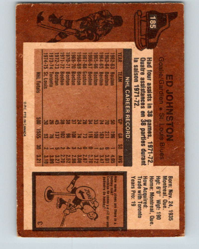 1975-76 O-Pee-Chee #186 Dave Burrows  Pittsburgh Penguins  9409 Image 2