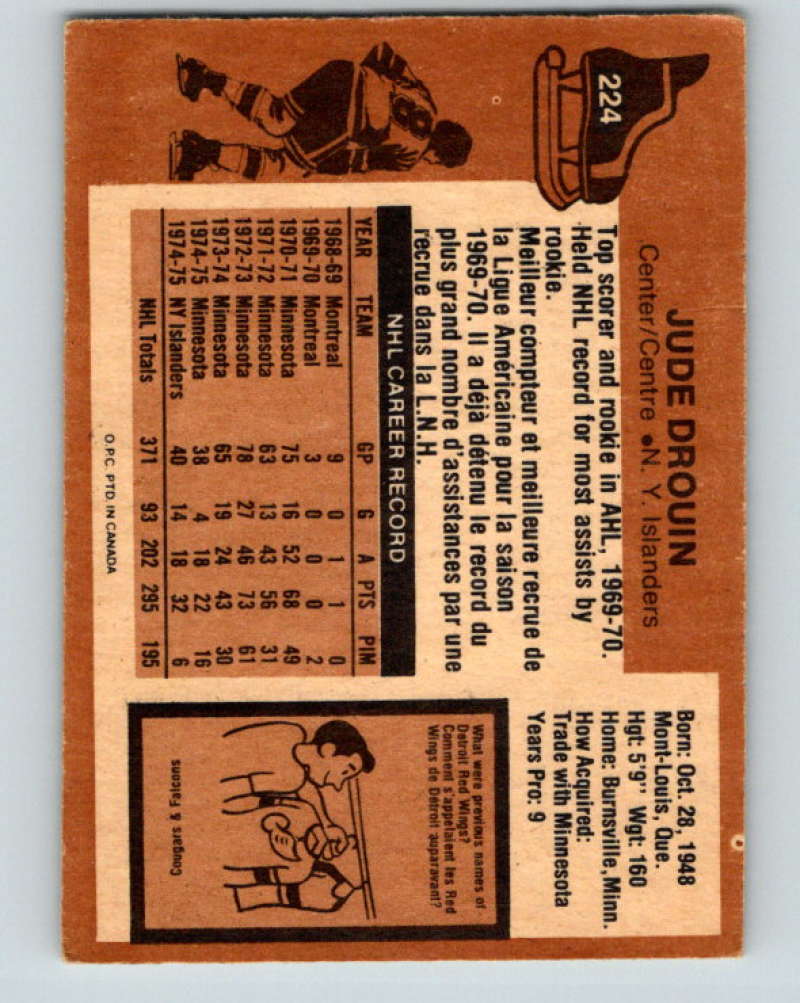 1975-76 O-Pee-Chee #225 Rod Gilbert  New York Rangers  9448 Image 2