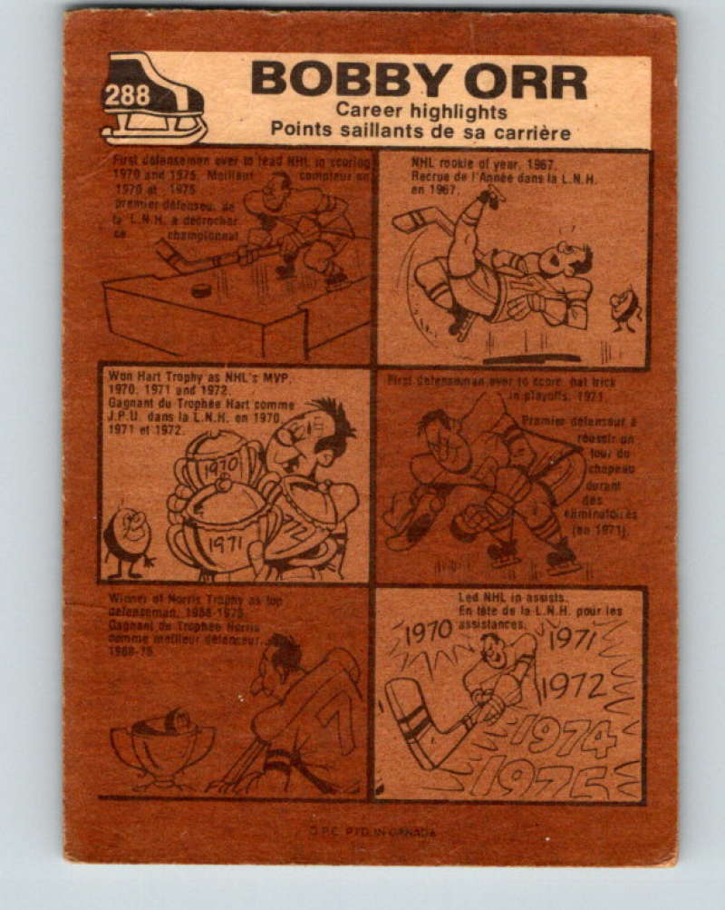 1975-76 O-Pee-Chee #288 Bobby Orr AS  Boston Bruins  9516