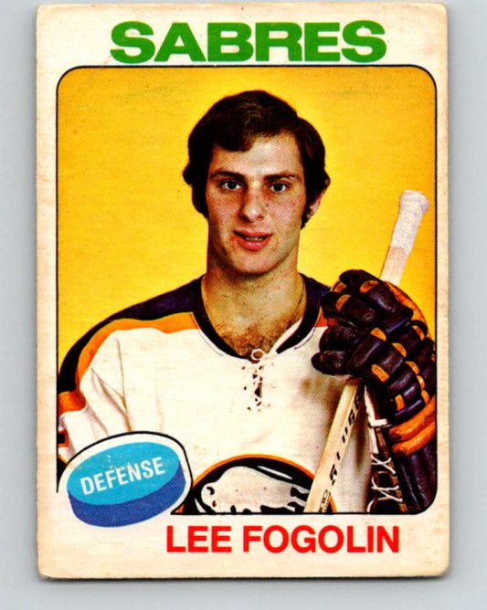 1975-76 O-Pee-Chee #306 Lee Fogolin  RC Rookie Buffalo Sabres  9534