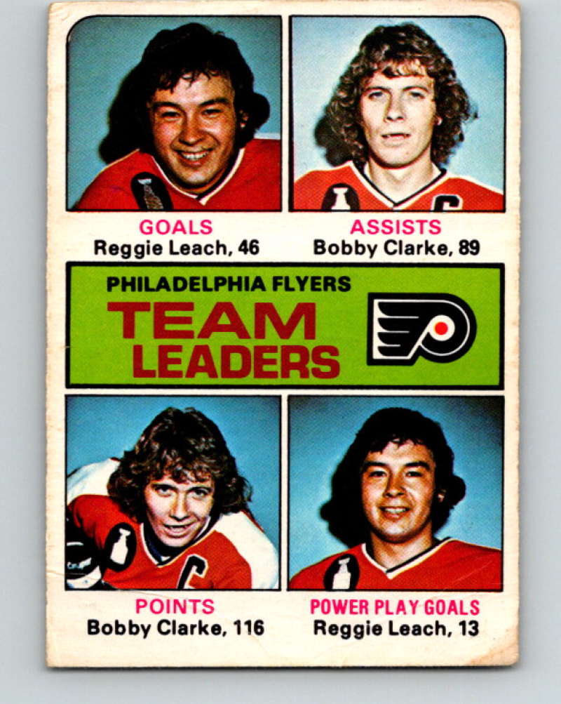 1975-76 O-Pee-Chee #325 Reggie Leach/Bobby Clarke TL  Philadelphia Flyers  9553 Image 1