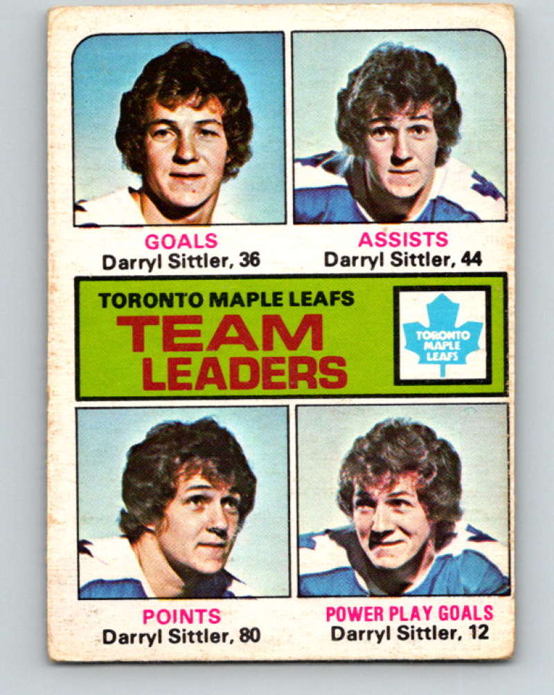 1975-76 O-Pee-Chee #328 Darryl Sittler TL  Toronto Maple Leafs  9556 Image 1