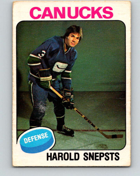 1975-76 O-Pee-Chee #396 Harold Snepsts  RC Rookie Vancouver Canucks  9623