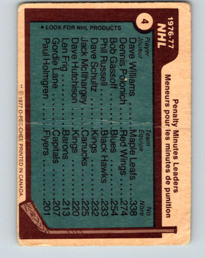 1977-78 O-Pee-Chee #4 Williams/Polonich/Gassoff NHL  LL 9627 Image 2