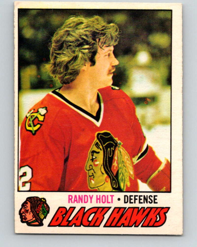 1977-78 O-Pee-Chee #34 Randy Holt NHL  RC Rookie Blackhawks 9657 Image 1