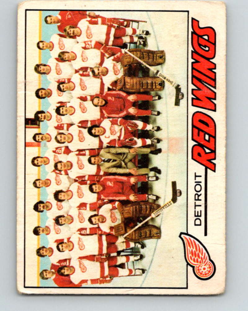 1977-78 O-Pee-Chee #77 Red Wings Team NHL  Red Wings 9703 Image 1