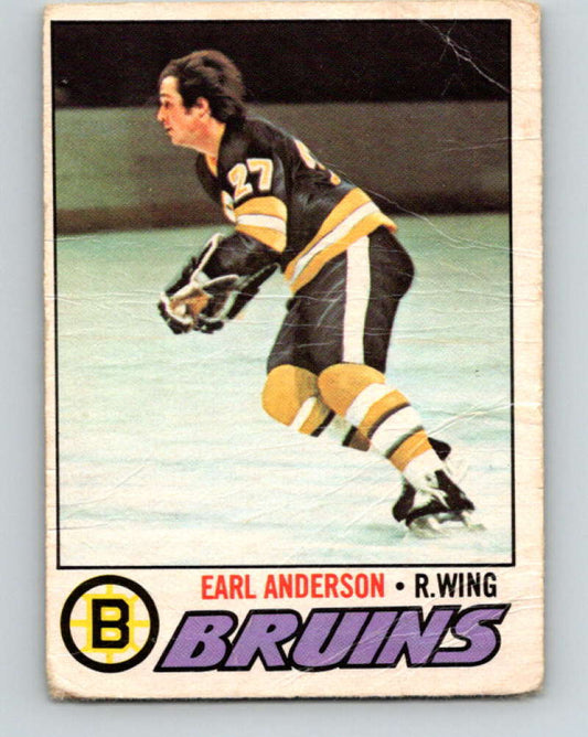 1977-78 O-Pee-Chee #114 Earl Anderson NHL  RC Rookie Bruins 9741
