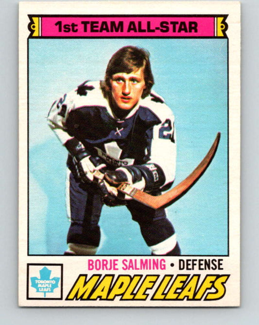 1977-78 O-Pee-Chee #140 Borje Salming NHL  Maple Leafs AS 9768