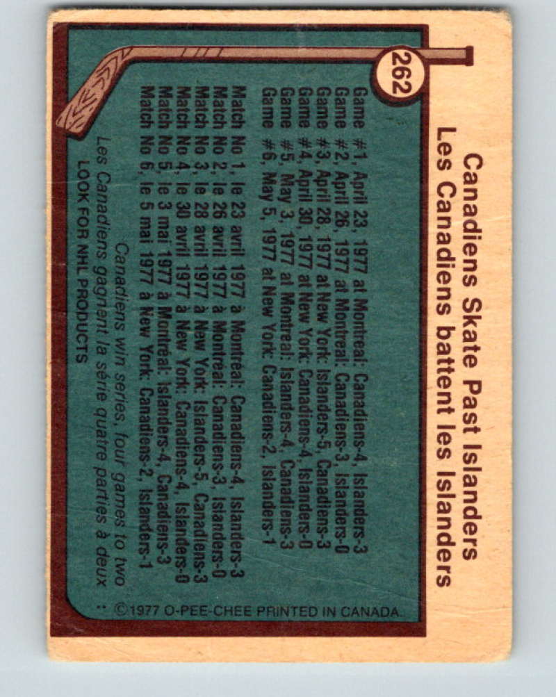 1977-78 O-Pee-Chee #262 Stanley Cup Semi-Finals NHL  9895
