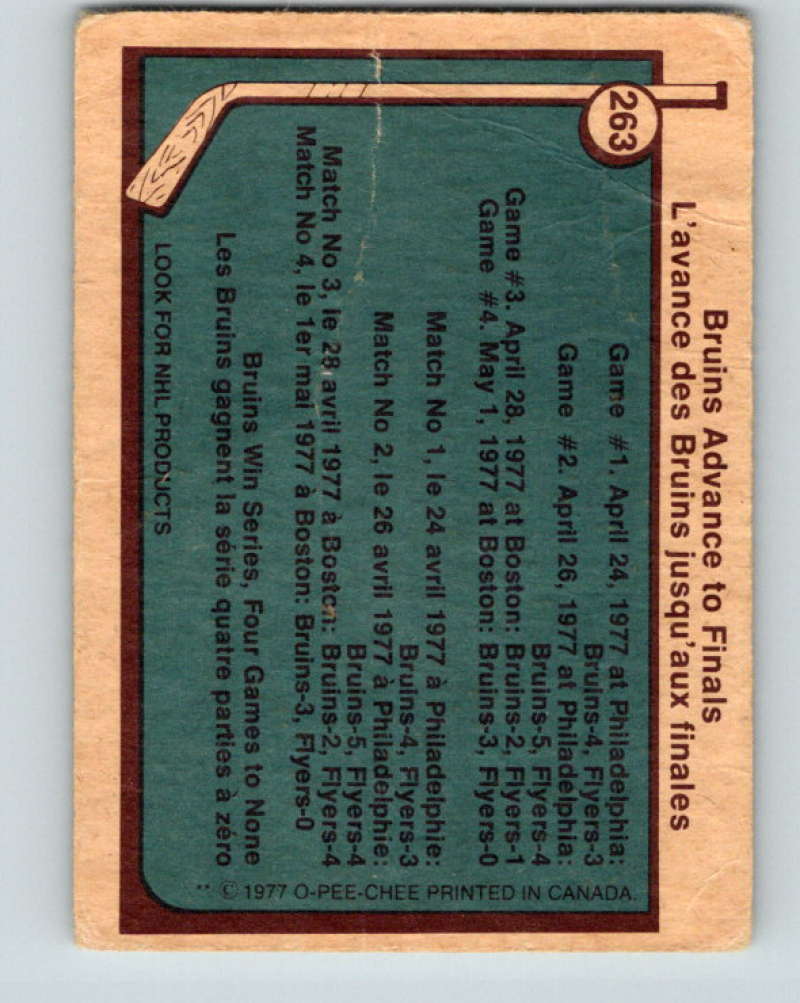 1977-78 O-Pee-Chee #263 Stanley Cup Semi-Finals NHL  Bruins 9896 Image 2