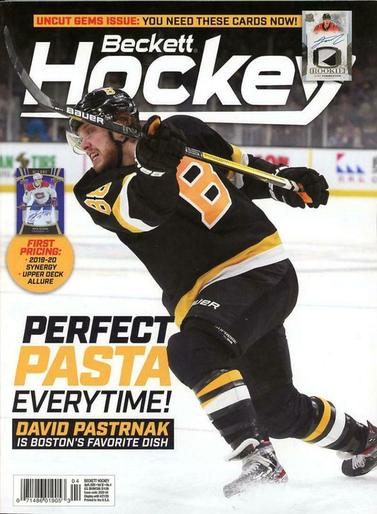April 2020 Beckett Hockey Monthly Magazine - David Pastrnak Bruins Cover