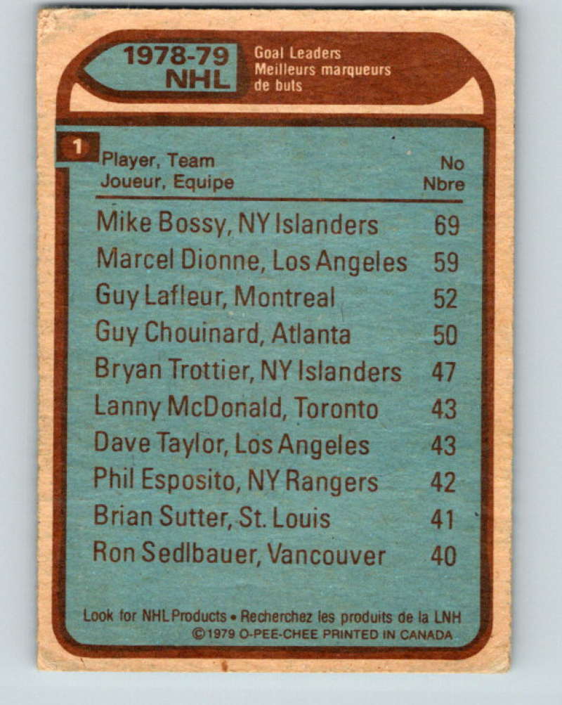 1979-80 O-Pee-Chee #1 Bossy/Dionne/Lafleur NHL  LL 10134
