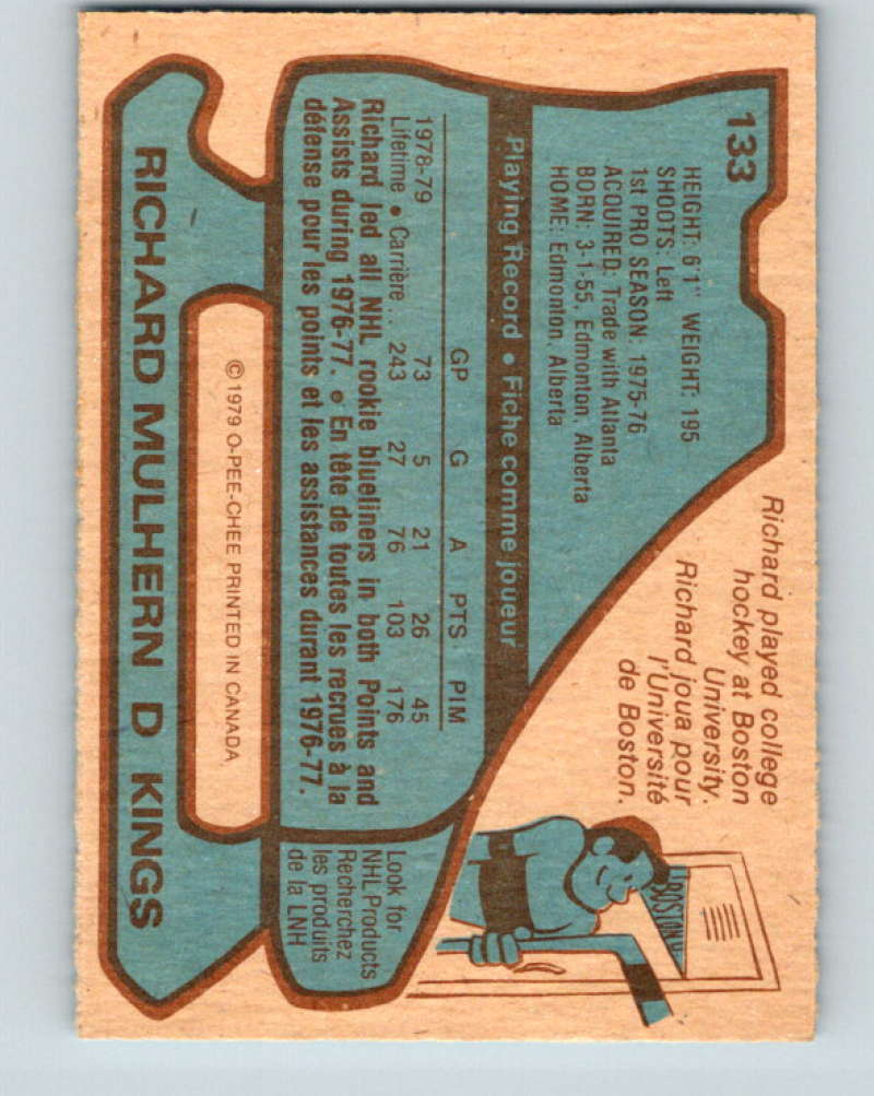 1979-80 O-Pee-Chee #133 Richard Mulhern NHL  Kings 10301