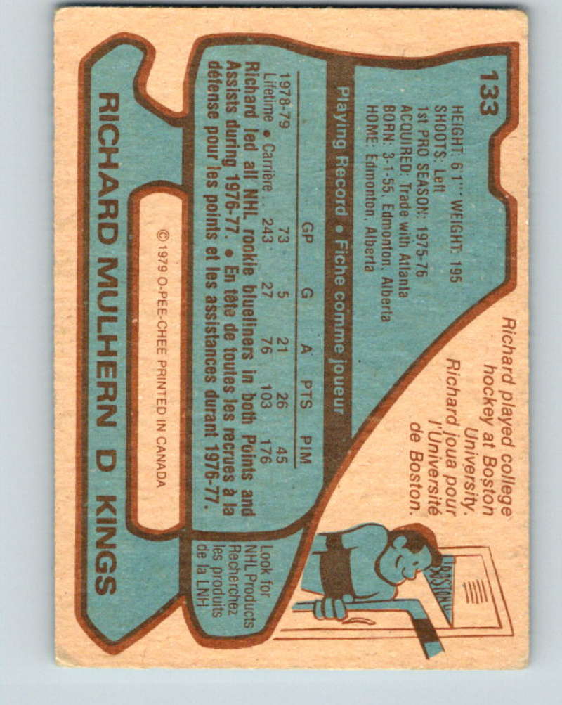 1979-80 O-Pee-Chee #133 Richard Mulhern NHL  Kings 10302