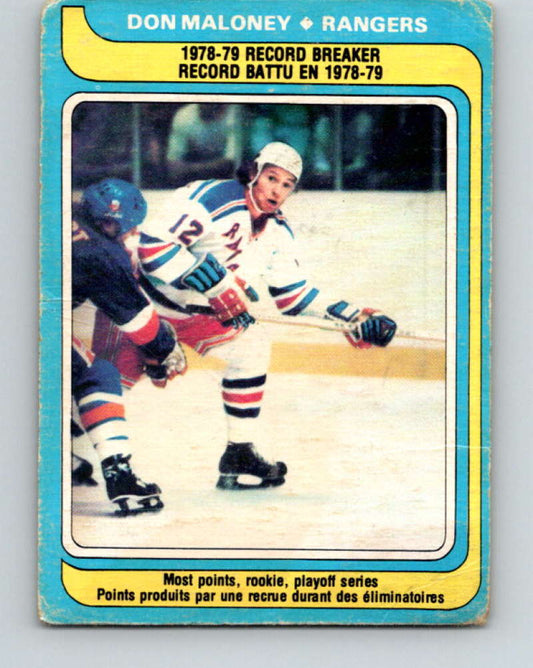 1979-80 O-Pee-Chee #162 Don Maloney NHL  NY Rangers RB 10337
