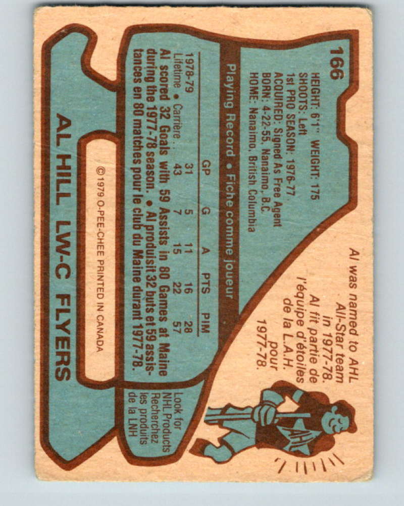 1979-80 O-Pee-Chee #166 Al Hill NHL  RC Rookie Flyers 10342